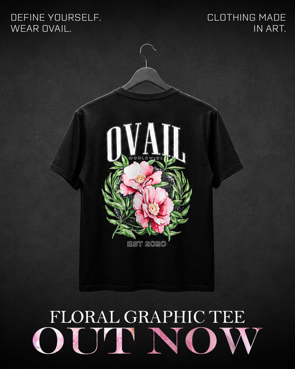 OVAIL Floral Graphic Tee – Bold Meets Bloom 🌸