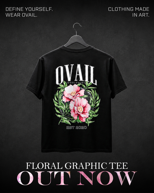 OVAIL Floral Graphic Tee – Bold Meets Bloom 🌸